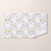 White Daisy Pattern Bad Handdoek (Handdoek)