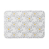 White Daisy Pattern Badmat (Voorkant)