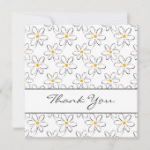 White Daisy Pattern Bedankkaart (Voorkant)