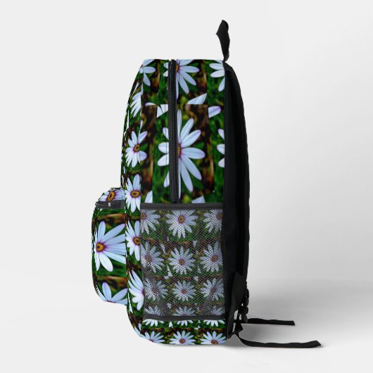 White Daisy Pattern Bedrukte Rugzak (Rechts)
