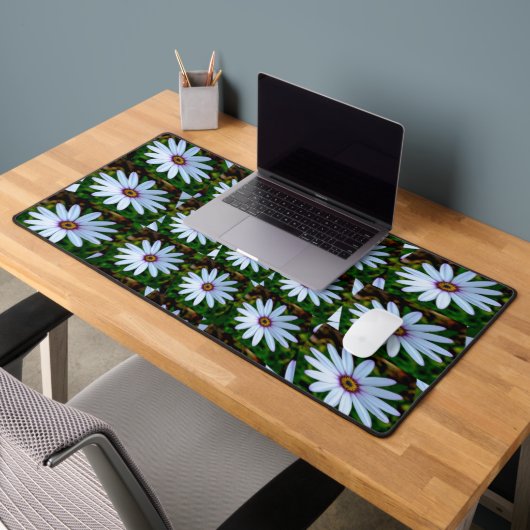 White Daisy Pattern Bureaumat (Kantoor 2)