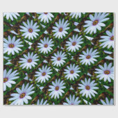White Daisy Pattern Cadeaupapier (Vlak)