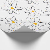 White Daisy Pattern Cadeaupapier (Hoek)
