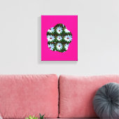 White Daisy Pattern Canvas Afdruk (Insitu (Woonkamer))
