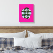 White Daisy Pattern Canvas Afdruk (Insitu (Slaapkamer))