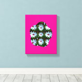 White Daisy Pattern Canvas Afdruk (Insitu (Houten vloer))