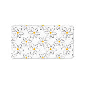 White Daisy Pattern Etiket (Voorkant)