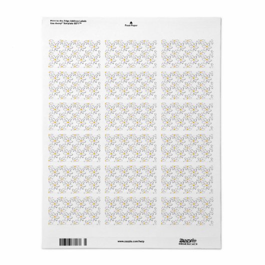 White Daisy Pattern Etiket (Full Sheet)