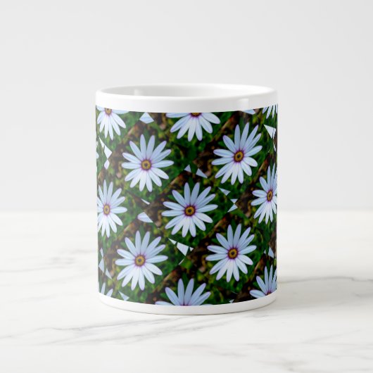 White Daisy Pattern Grote Koffiekop (Voorkant)