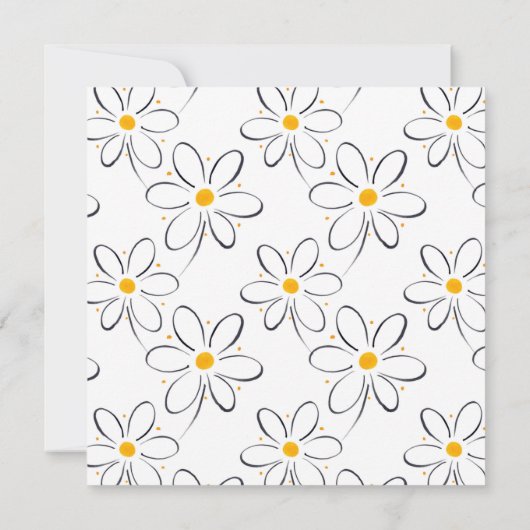 White Daisy Pattern Kaart (Achterkant)