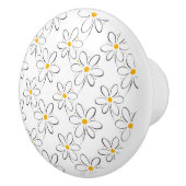 White Daisy Pattern Keramische Knop (Rechts)