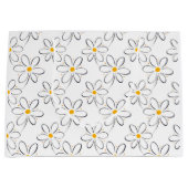 White Daisy Pattern Large Cadeautasje (Voorkant)