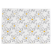 White Daisy Pattern Large Cadeautasje (Achterkant)
