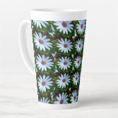 White Daisy Pattern Latte Mok (Linkerhoek)