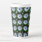 White Daisy Pattern Latte Mok (Voorkant)