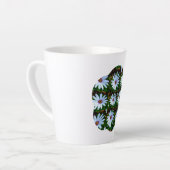 White Daisy Pattern Latte Mok (Linkerhoek)