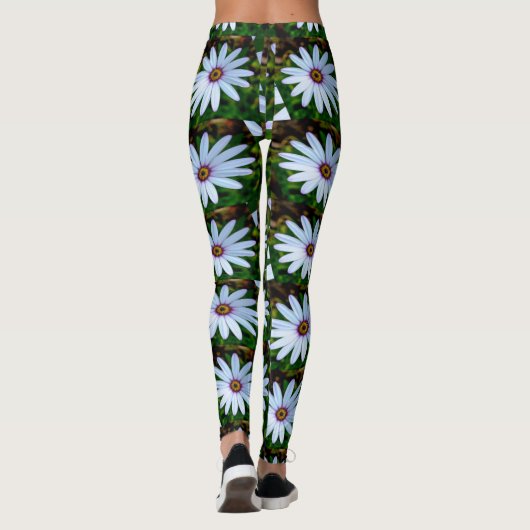 White Daisy Pattern Leggings (Achterkant)
