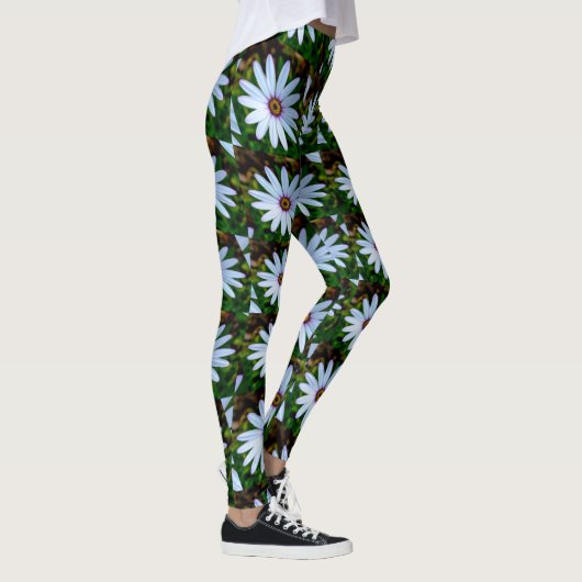 White Daisy Pattern Leggings (Rechts)