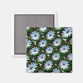 White Daisy Pattern Magneet