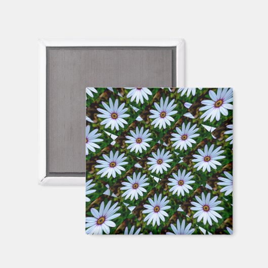 White Daisy Pattern Magneet (Voorkant / Achterkant)