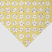 White Daisy Pattern on Golden Yellow Tissuepapier (Detail)