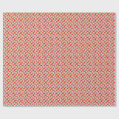 White Daisy Pattern on Red Wrapping Paper Cadeaupapier (Vlak)