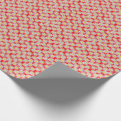 White Daisy Pattern on Red Wrapping Paper Cadeaupapier (Hoek)