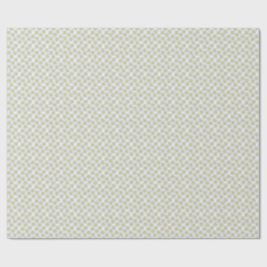 White Daisy Pattern on White Wrapping Paper Cadeaupapier (Vlak)