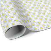 White Daisy Pattern on White Wrapping Paper Cadeaupapier (Rol Hoek)