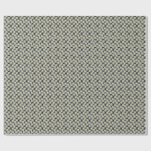 White Daisy Pattern op Black Wrapping Paper Cadeaupapier (Vlak)