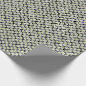 White Daisy Pattern op Black Wrapping Paper Cadeaupapier (Hoek)