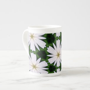 White Daisy Pattern Porselein Kop