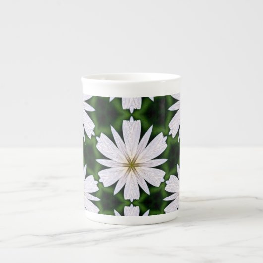 White Daisy Pattern Porselein Kop (Voorkant)