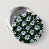 White Daisy Pattern Ronde Button 7,6 Cm (Voorkant /achterkant)