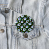 White Daisy Pattern Ronde Button 7,6 Cm (In situ)