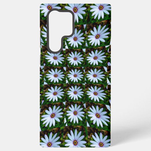 White Daisy Pattern Samsung Galaxy Hoesje (Achterkant)