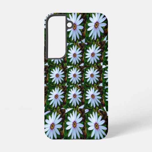 White Daisy Pattern Samsung Galaxy Hoesje (Achterkant)