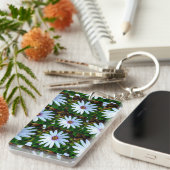 White Daisy Pattern Sleutelhanger (Voorkant Rechts)