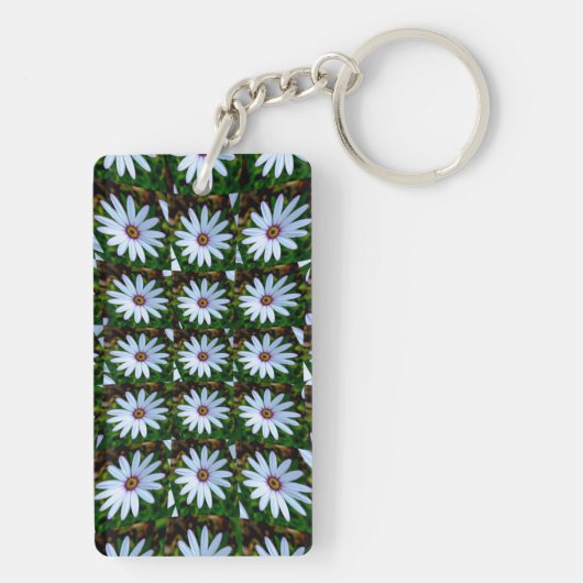 White Daisy Pattern Sleutelhanger (achterkant)