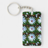 White Daisy Pattern Sleutelhanger (Voorkant)