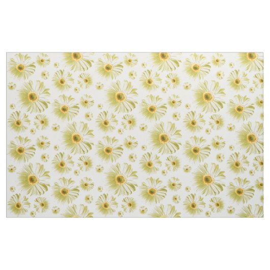 White Daisy Pattern Stof (Yard (91,4 cm))