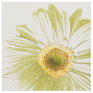 White Daisy Pattern Stof