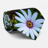 White Daisy Pattern Stropdas (Opgerold)