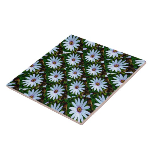 White Daisy Pattern Tegeltje (Zijkant)