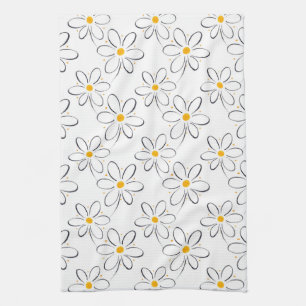 White Daisy Pattern Theedoek
