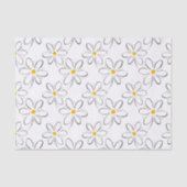 White Daisy Pattern Tissuepapier (Voorkant)