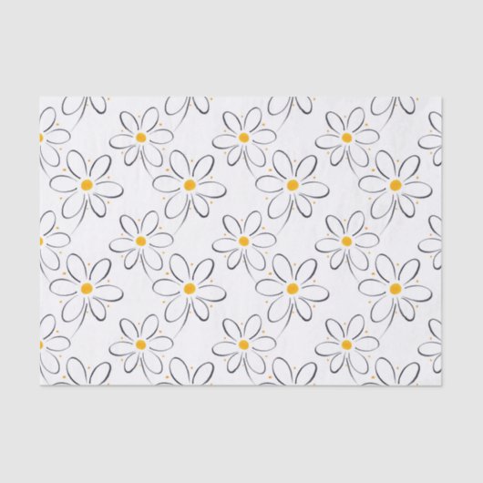 White Daisy Pattern Tissuepapier (Voorkant)