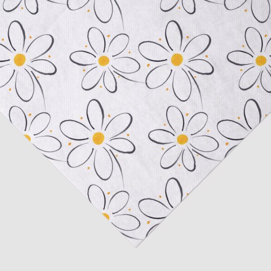 White Daisy Pattern Tissuepapier (Detail)