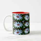 White Daisy Pattern Tweekleurige Koffiemok (Links)