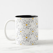 White Daisy Pattern Tweekleurige Koffiemok (Links)